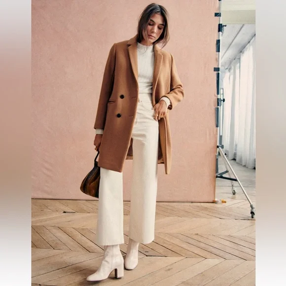 Sezane Johnson Coat in Camel size 34